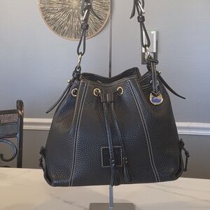 Dooney & Bourke Black Pebble Leather Shoulder Bag